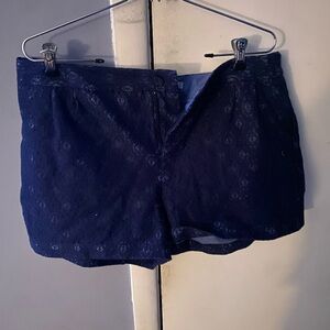 LC Lauren Conrad Navy Lace High Waist Shorts